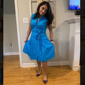 NWT New York & Company Medium Blue Cotton Dress